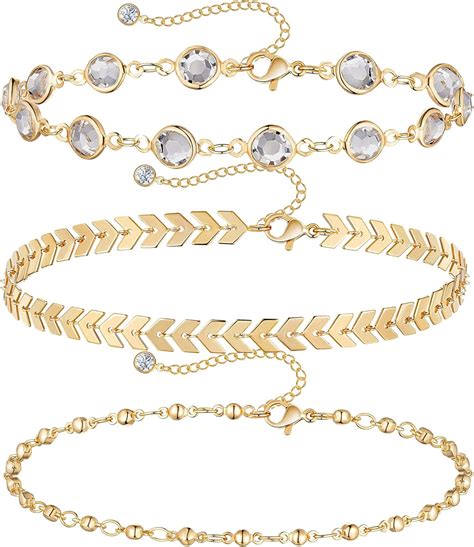 amazon ankle bracelet - 14k solid gold women's anklets.